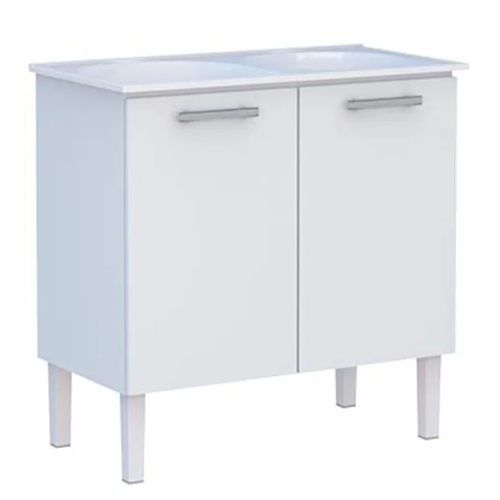 Gabinete de Cozinha de Aço Vênus Branco com Tanque de 1,0m Cozimax